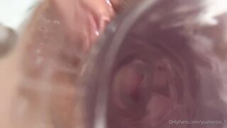 水晶棒自慰都可以看到阴道了